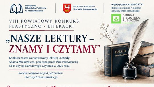 VIII Powiatowy Konkurs Plastyczno-Literacki „Nasze lektury – znamy i czytamy” 2026